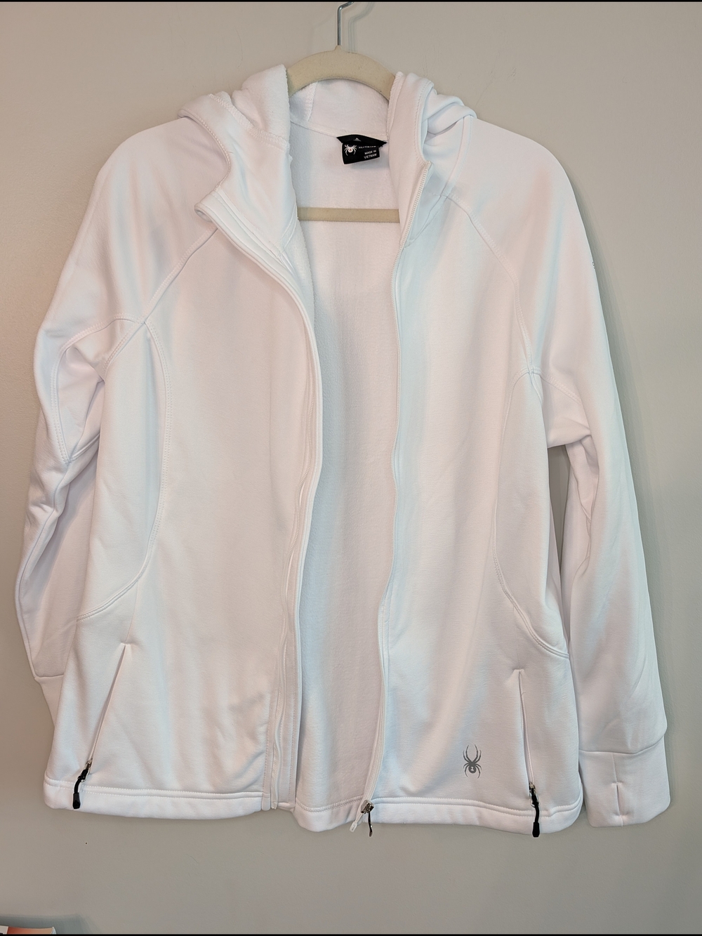 Spyder Women's White Full-Zip Utility Hoodie Jacket XL